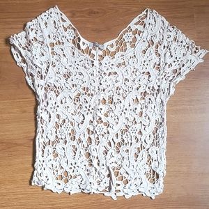 ISSI Juniors Crochet Lace Top | Boho | Floral | S